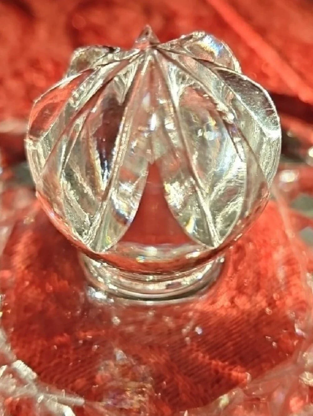 Vintage Cut Crystal Lidded Jam/Honey Jar, Candy Dish, Vanity Powder, Trinket Jar